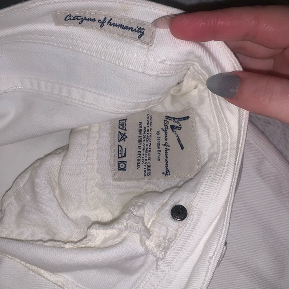 Citizens of Humanity White Ingrid Stretch Low Waist Flare Jeans - Picture 9 of 10